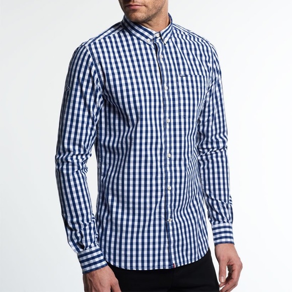 Superdry blue checkered button down - Picture 1 of 6